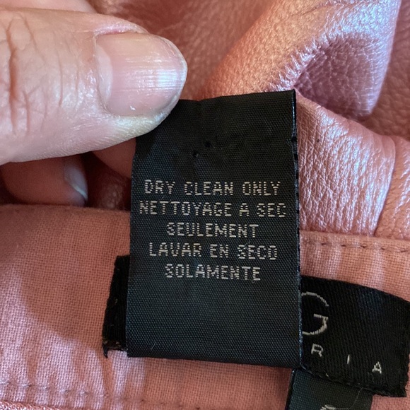 BCBGMAXAZRIA Leather Barbie pink shimmer cropped wide pants from Nordstroms - Picture 12 of 12